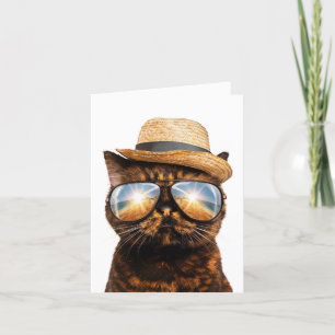 Grattis på födelsedagen Coola Katt med solglasögon Helgkort
