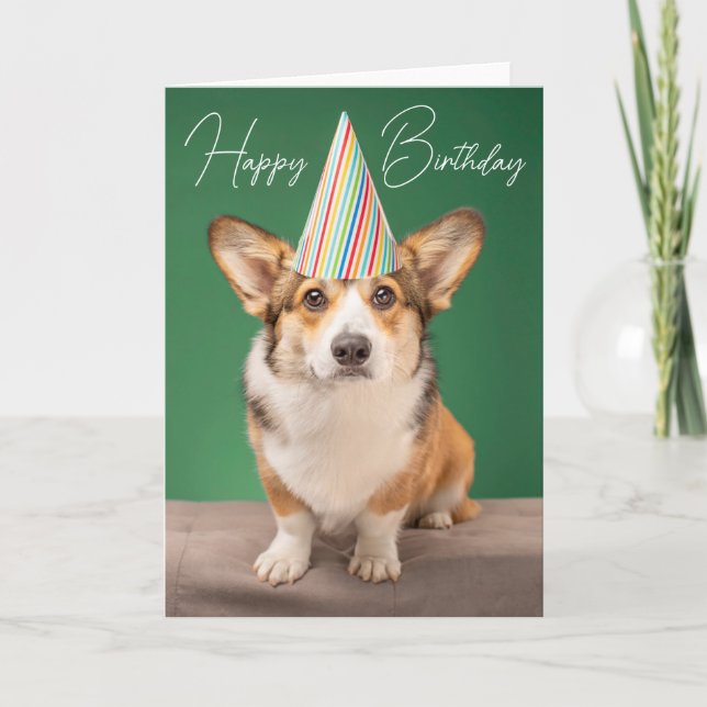 Grattis på födelsedagen | Corgi Birthday Puppy Kort (Framsida)