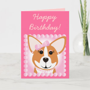 Grattis på födelsedagen! Corgi Dam Kort