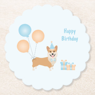 Grattis på födelsedagen Corgi Hund Underlägg Papper