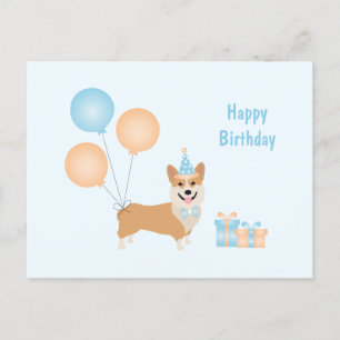 Grattis på födelsedagen Corgi Hund Vykort