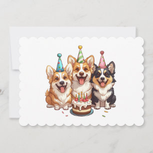 Grattis på födelsedagen Corgi Hundar Inbjudningar