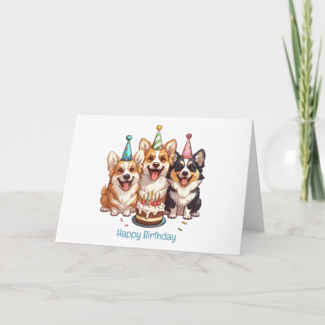 Grattis på födelsedagen Corgi Hundar Kort (Framsida)