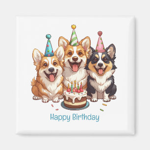 Grattis på födelsedagen Corgi Hundar Magnet