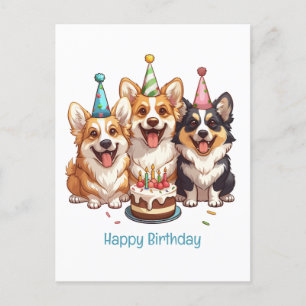 Grattis på födelsedagen Corgi Hundar Vykort
