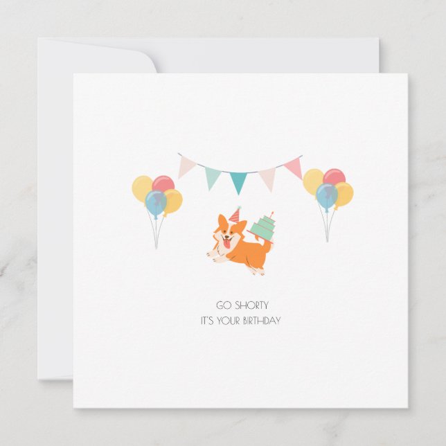 GRATTIS PÅ FÖDELSEDAGEN CORGI-KORT JULKORT (Framsida)