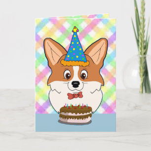 Grattis på födelsedagen Corgi Tecknad Kort