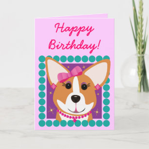 Grattis på födelsedagen! Corgidam Kort