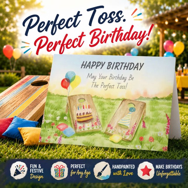 Grattis på födelsedagen Cornhole Trädgårdsspis Kort (Skapare uppladdad)