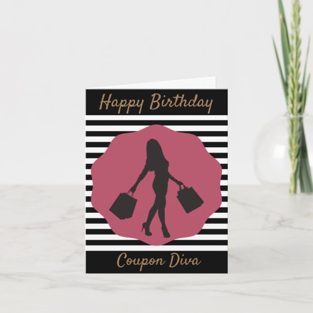 Grattis på födelsedagen Coupon Diva Kort (Framsida)