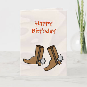 Grattis på födelsedagen Cowboy Boots för Land West Kort