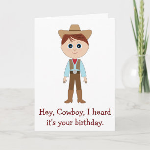 Grattis på födelsedagen, Cowboy for Grandson Kort