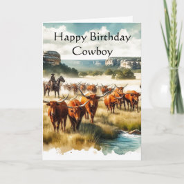 Grattis på födelsedagen Cowboy Hälsning Kort