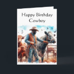 Grattis på födelsedagen Cowboyhälsningskort Kort<br><div class="desc">"AI-genererad teckning med designriktning av Susang6"</div>