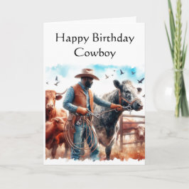 Grattis på födelsedagen Cowboyhälsningskort Kort