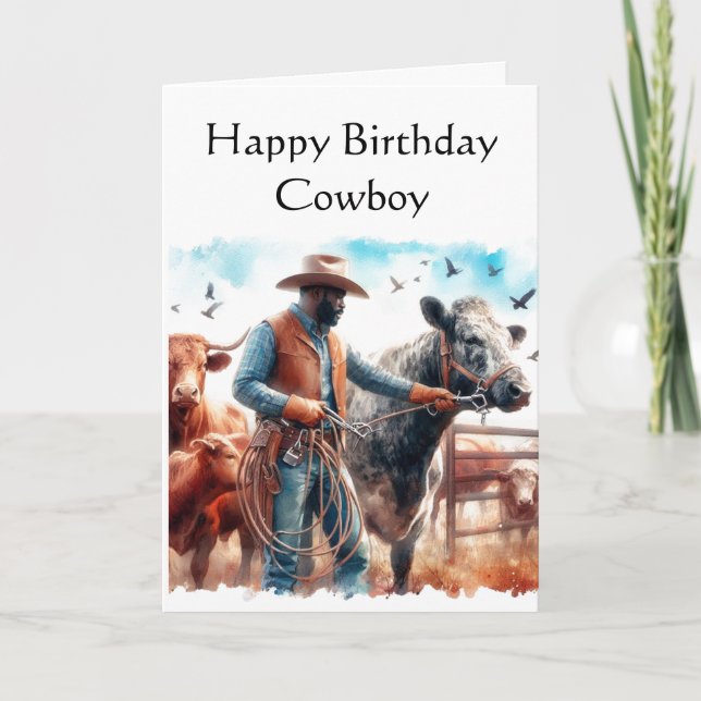 Grattis på födelsedagen Cowboyhälsningskort Kort (Framsida)