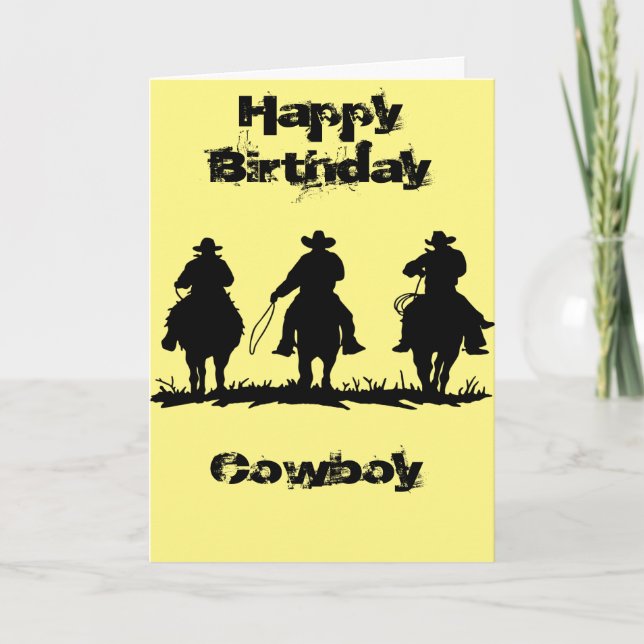 Grattis på födelsedagen Cowboykort Kort (Framsida)