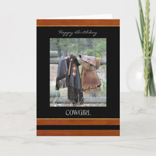 Grattis på födelsedagen Cowgirl Card Kort