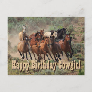 Grattis på födelsedagen Cowgirl Vykort