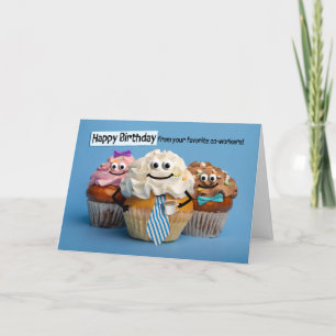 Grattis på födelsedagen Coworking Office-Muffinsar Helgkort