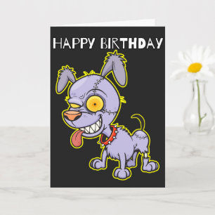 Grattis på födelsedagen Cranky Zombie Hund Illustr Kort