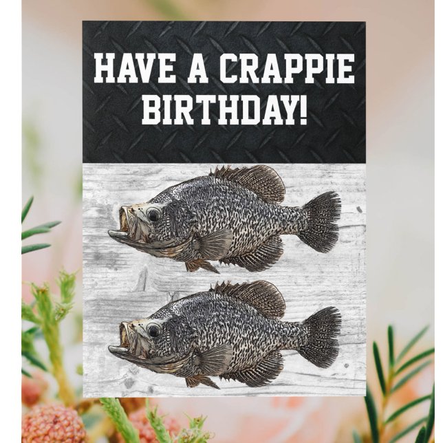 Grattis på födelsedagen Crappie Fishing Angler Anp Kort (A funny crappie fishing themed birthday card with a pun.)