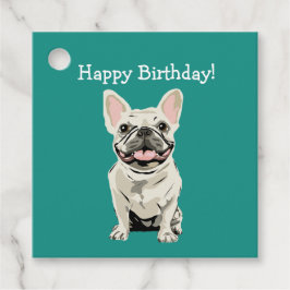 Grattis på födelsedagen - Crème fransk bulldogg Gåvor Etiketter