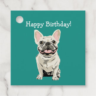 Grattis på födelsedagen - Crème fransk bulldogg Gåvor Etiketter