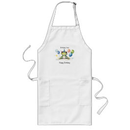 Grattis på födelsedagen CREW Whimsical gullgrodbal Långt Förkläde