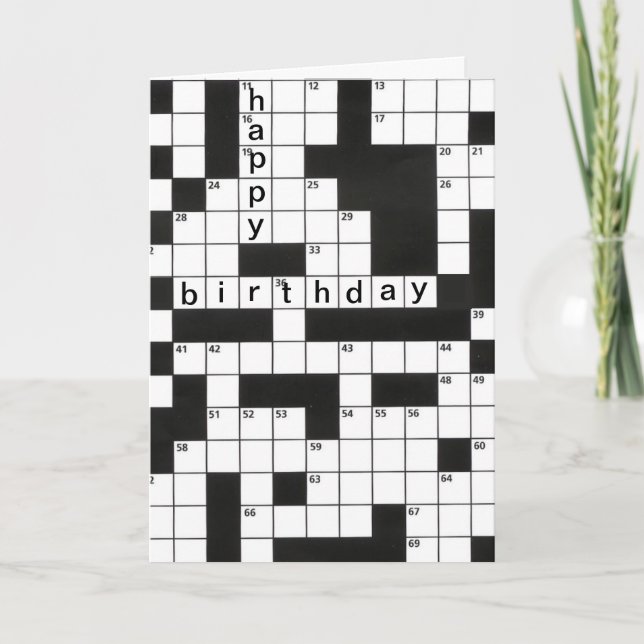 Grattis på födelsedagen Crossword Puzzle Card Kort (Framsida)