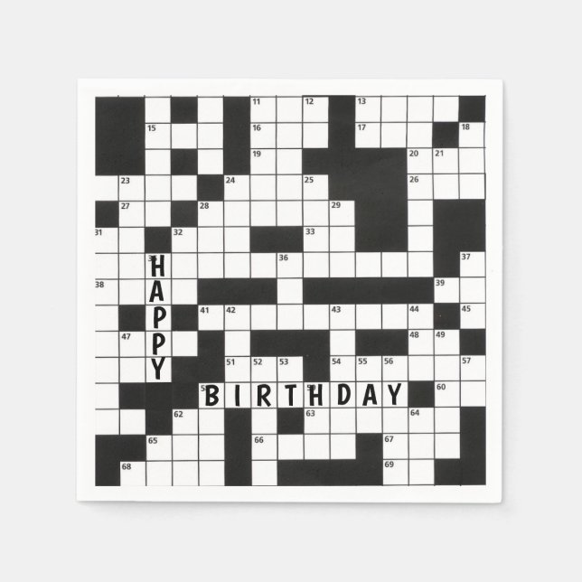 Grattis på födelsedagen Crossword Puzzle Pappersservett (Framsidan)
