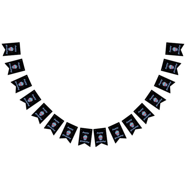 Grattis på födelsedagen Cupcake Konfetti Girlang B Vimplar (Alla)