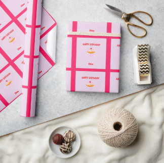 Grattis på födelsedagen Cupcake Personlig med namn Presentpapper