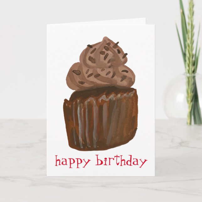 GRATTIS PÅ FÖDELSEDAGEN CUPCAKE Sweet Treat Kort (Framsida)