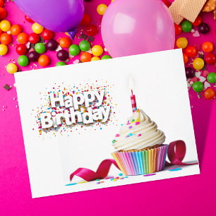 Grattis på födelsedagen Cupcake Vykort