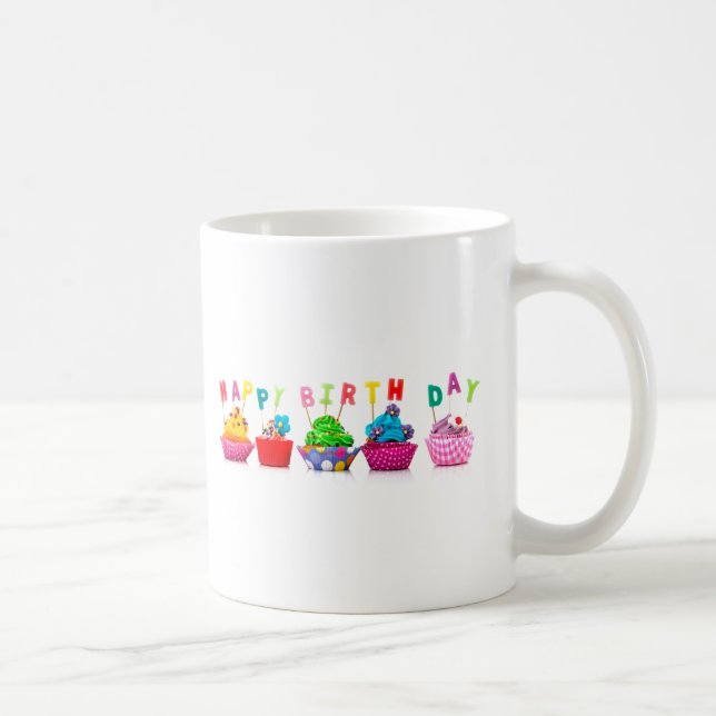 Grattis på födelsedagen Cupcakes - Mugg (Höger)