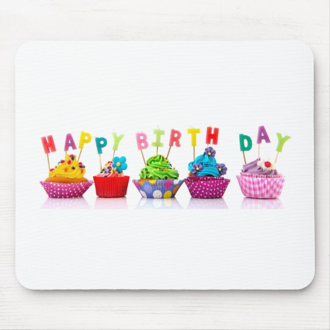 Grattis på födelsedagen Cupcakes Musmatta (Framsidan)