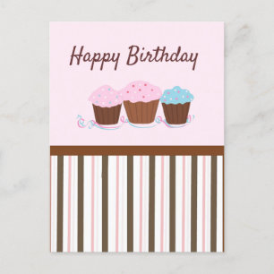 Grattis på födelsedagen Cupcakes Postkort Vykort