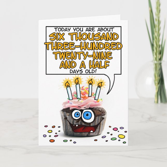 Grattis på födelsedagen Cupkaka - 17 år gammal Kort (Framsida)