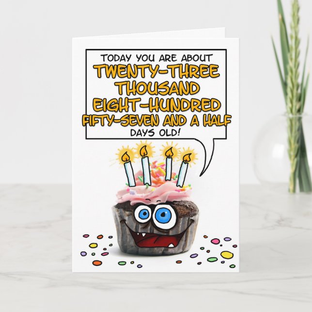 Grattis på födelsedagen Cupkaka - 65 år gammal Kort (Framsida)