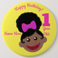 Grattis på födelsedagen! Cute Afro Puff Hair Girl