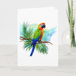 Grattis på födelsedagen | Cute AI-genererad Macaw  Kort