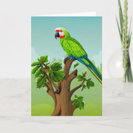 Grattis på födelsedagen | Cute AI-genererad Macaw Kort