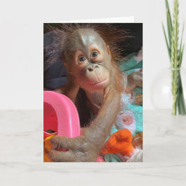 Grattis på födelsedagen Cute Baby Orangutan Kort
