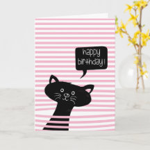 Grattis på födelsedagen Cute Black Cat