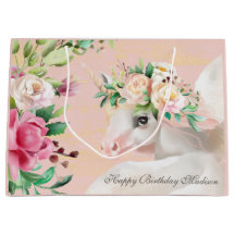 Grattis på födelsedagen Cute Blommigt Unicorn Pers