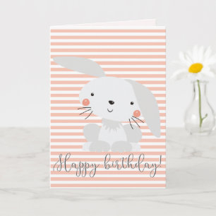 Grattis på födelsedagen - Cute Bunny Kids Kort