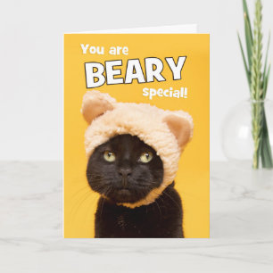 Grattis på födelsedagen Cute Cat in Bear Öron Helgkort