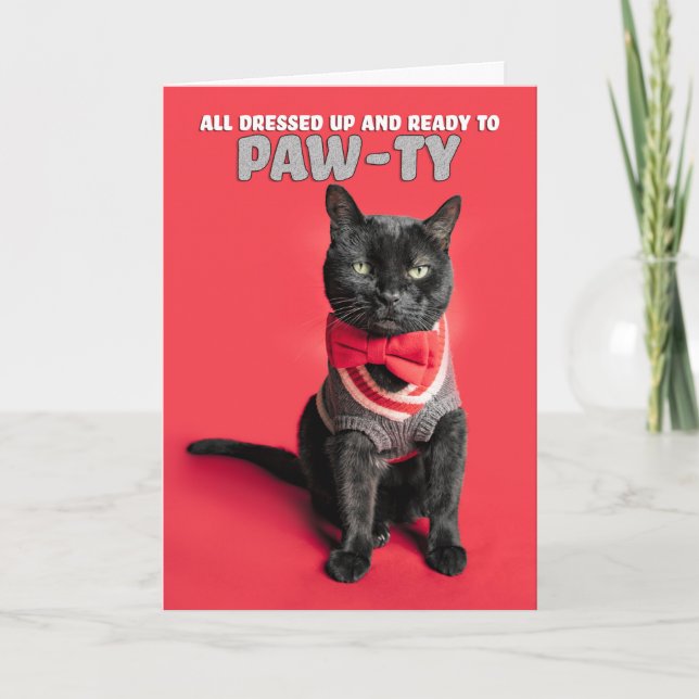 Grattis på födelsedagen Cute Cat som tillsatts i s Helgkort (Framsida)