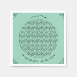 Grattis på födelsedagen Cute Coconut Träd silhuett Pappersservett